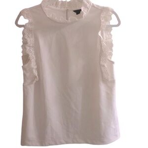 Anne Klein Sleeveless‎ Flowy Lace Trim Blouse Size XS